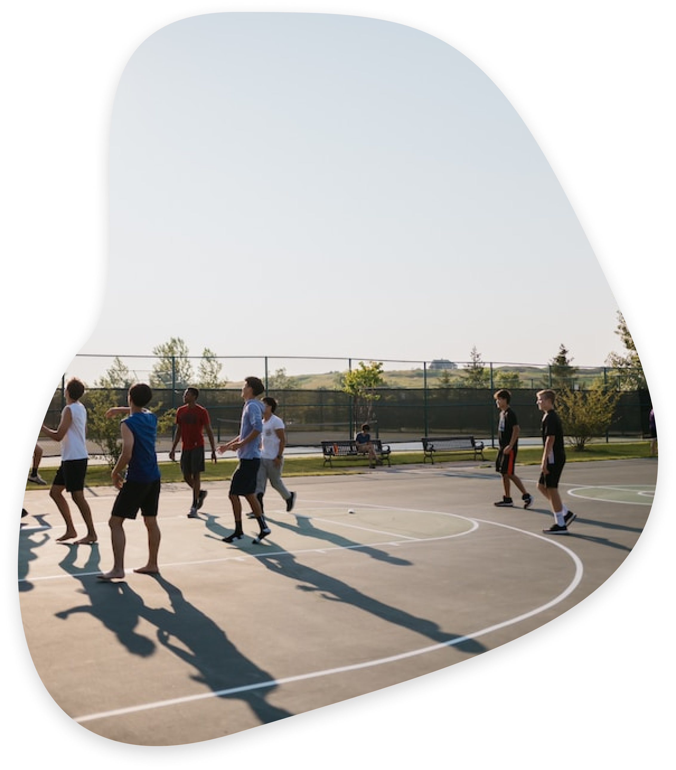 Kids playing basketball